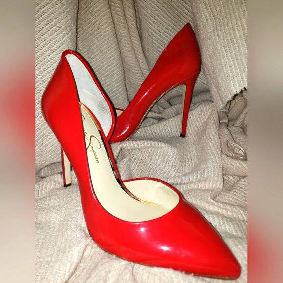 EUC SEXY Red Jessica Simpson Prizma Pump Sz 9 - Picture 2 of 11